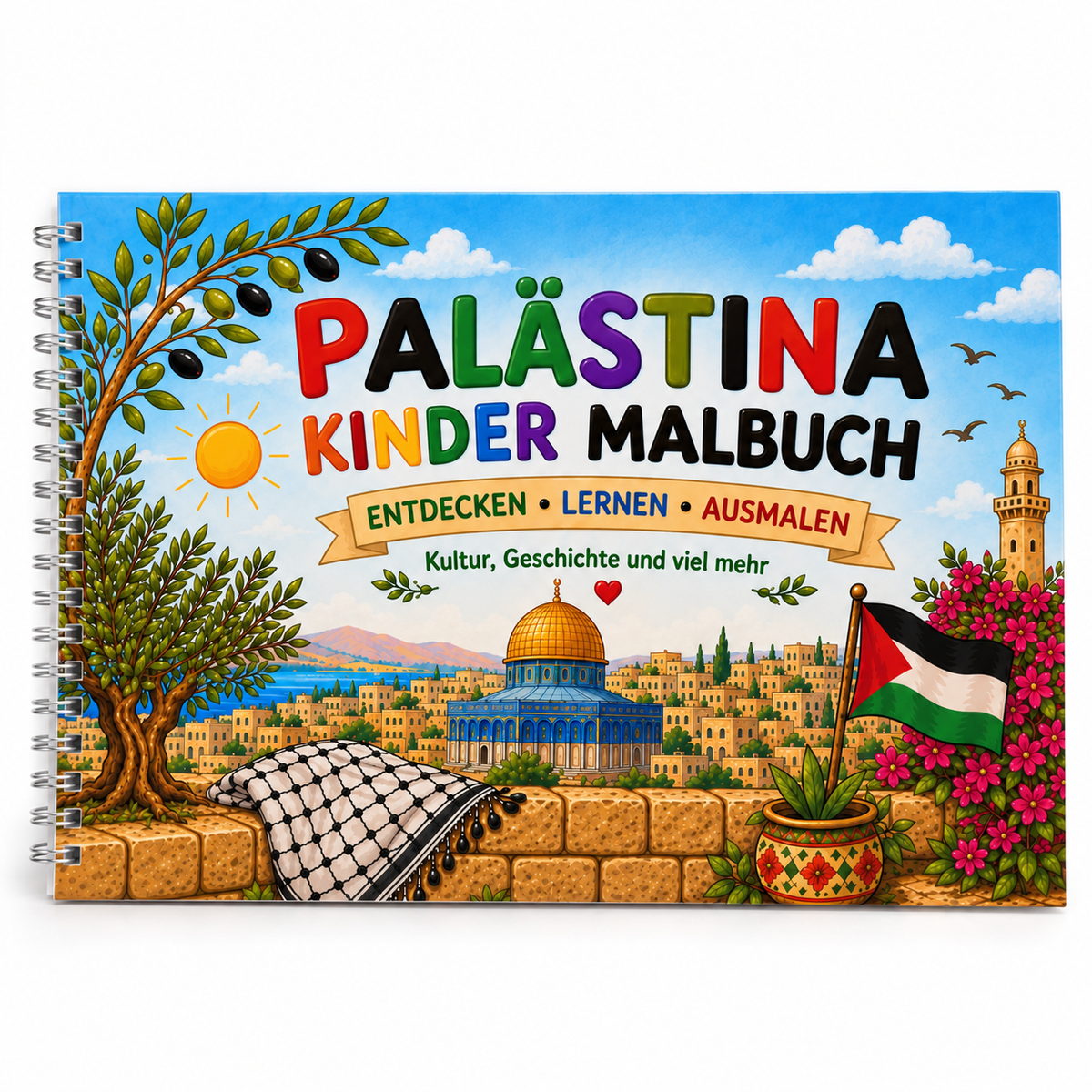 Palästina Kinder Malbuch - Ausmalen, entdecken und lernen